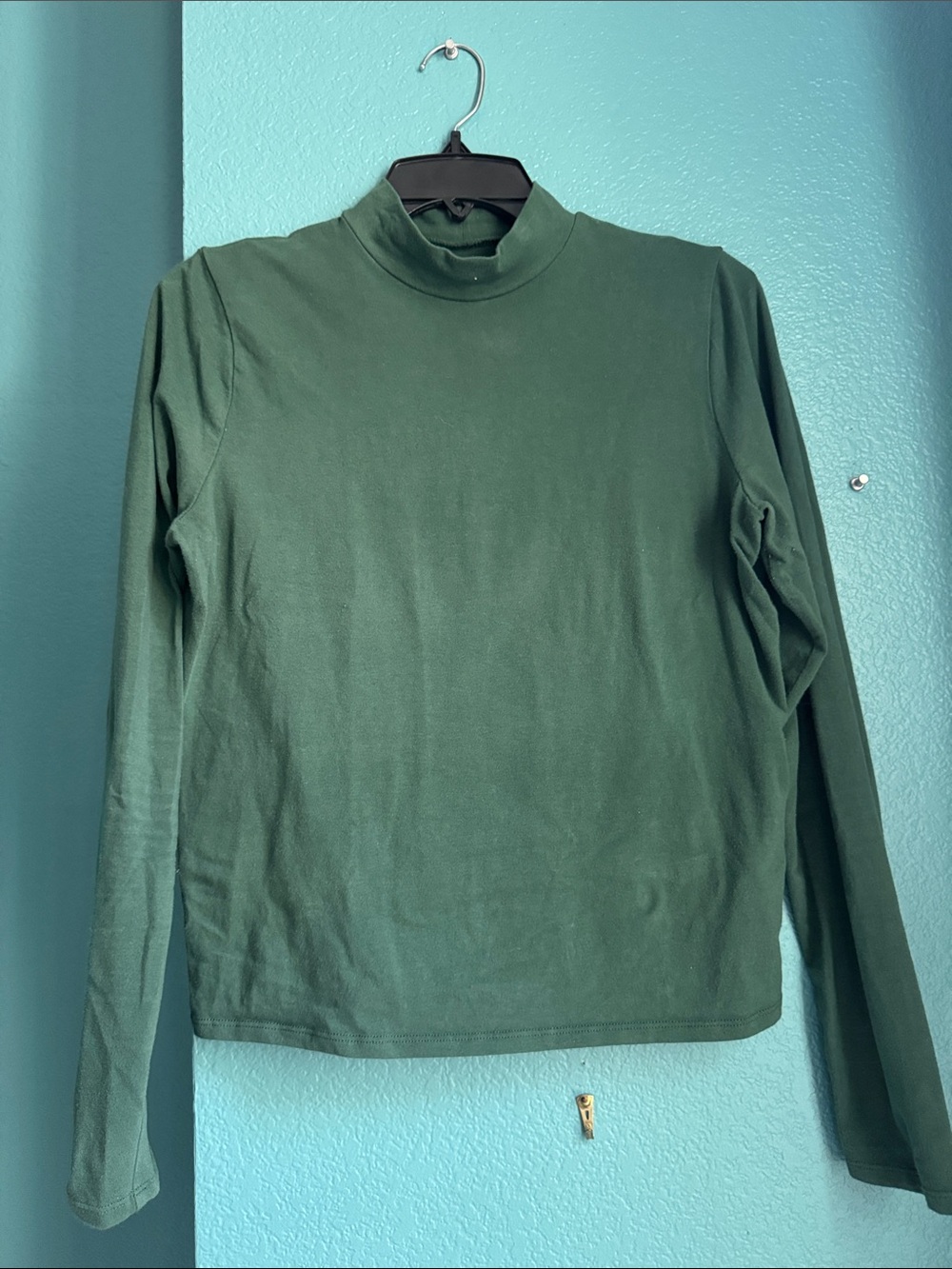 Hollister Deep Green Mock Neck Long Sleeve